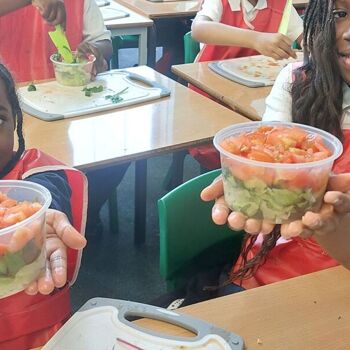 Salad making in Year 4